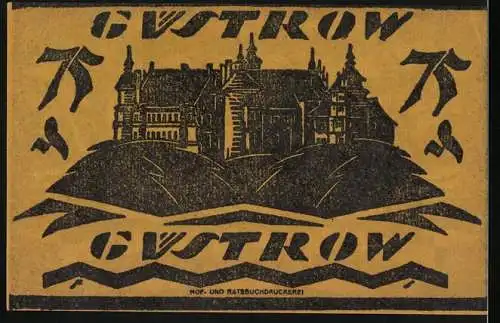 Notgeld Güstrow, 1922, 75 Pfennig, Schlossillustration