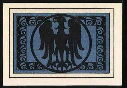 Notgeld Arnstadt 1920, 25 Pfennig, Blaues Design mit Adler und Magistratsignatur