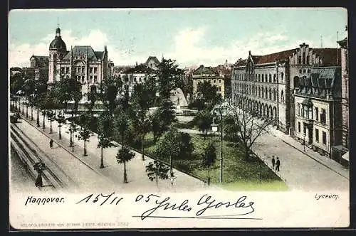 AK Hannover, Strassenpartie am Lyceum