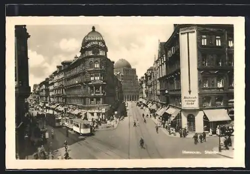 AK Hannover, Strassenbahnen am Steintor