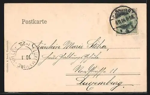 AK Hannover, Georg-Strasse mit Spaziergängern