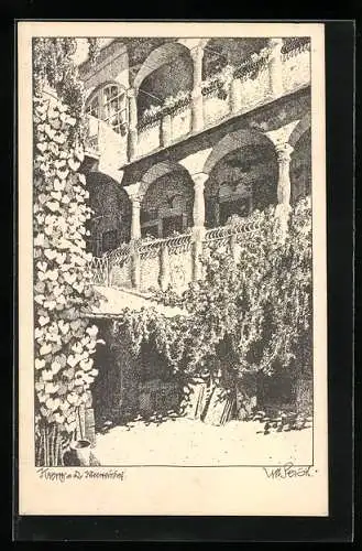 Künstler-AK Ulf Seidl: Krems an der Donau, Kleeweinhof