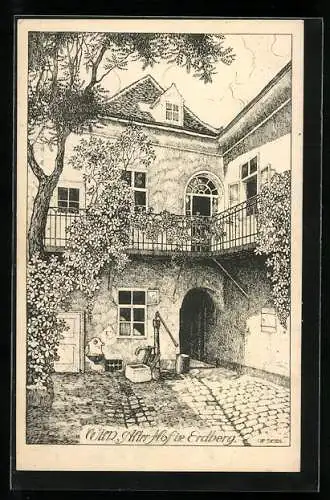 Künstler-AK Ulf Seidl: Wien, Alter Hof in Erdberg