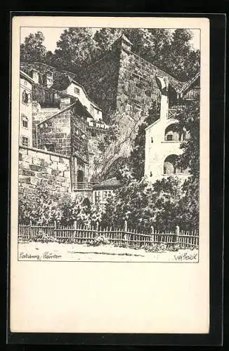 Künstler-AK Ulf Seidl: Salzburg, Steintor