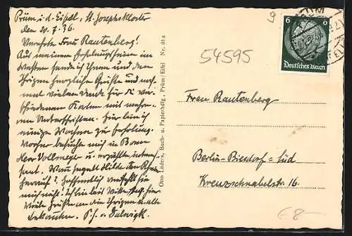 AK Prüm /Eifel, Totalansicht der Ortschaft