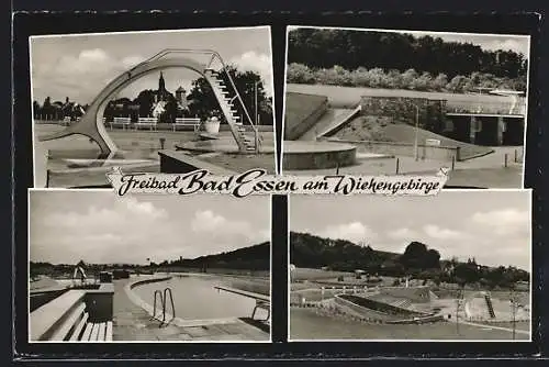 AK Bad Essen am Wiehengebirge, Schwimmbad mit Rutsche
