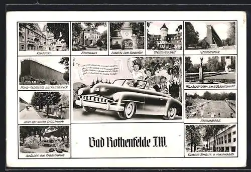 AK Bad Rothenfelde /T. W., Kurhaus, Badehaus, Gradierwerk, Schwimmbad