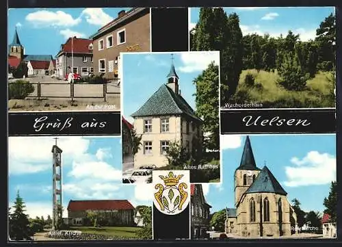 AK Uelsen, Altes Rathaus, Post, Ref. Kirche