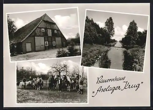 AK Aselage b. Herzlake, Gasthaus Aselager Krug mit Pferde-Verleih