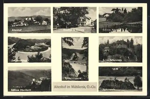 AK Altenhof i. Mühlkreis, Gasthof z. Schloss, Schloss Marsbach, Schloss Altenhof, Ruine Falkenstein, Jochenstein