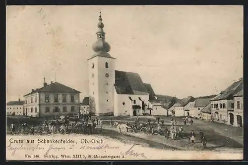 AK Schenkenfelden /Ob.-Oestr., Partie an der Kirche