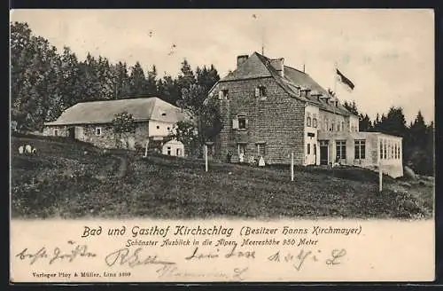 AK Kirchschlag bei Linz, Bad und Gasthof Kirchschlag H. Kirchmayer