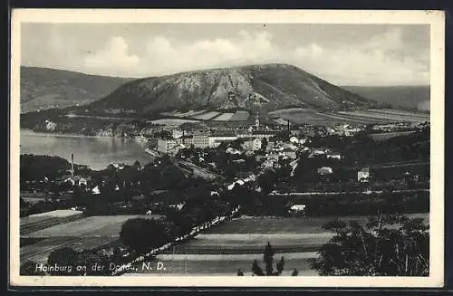 AK Hainburg an der Donau, Ortsansicht aus der Vogelschau