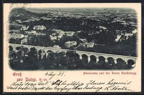 AK Baden /N.-Oe., Panorama von der Ruine Rauhenegg