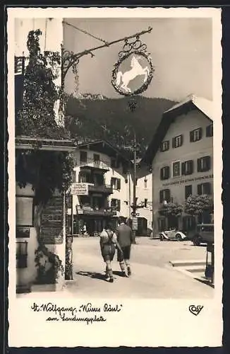 AK St. Wolfgang, Gasthaus Weisses Rössl am Landungsplatz