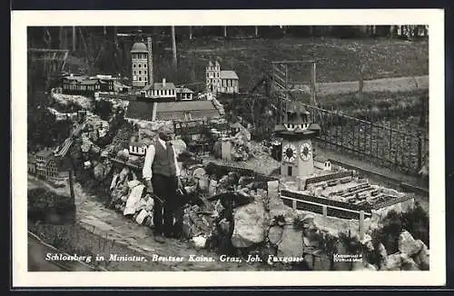 AK Graz, Schlossberg in Miniatur, Besitzer Kainz, Joh. Fuxgasse
