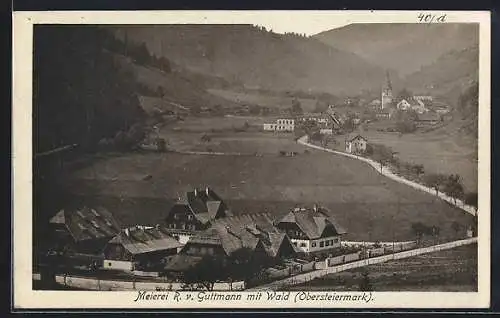 AK Wald /Obersteiermark, Meierei R. v. Guttmann mit Ort aus der Vogelschau