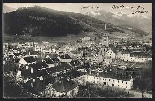AK Bruck /Mur, Ortsansicht mit Mugel