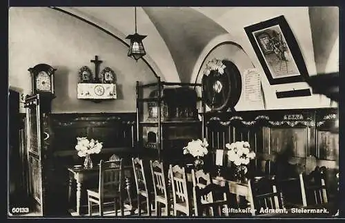 AK Admont /Steiermark, Gasthaus Stiftskeller, Innenansicht