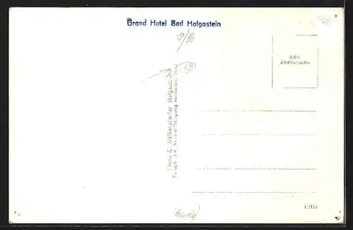 AK Bad Hofgastein, Grand Hotel im Schnee