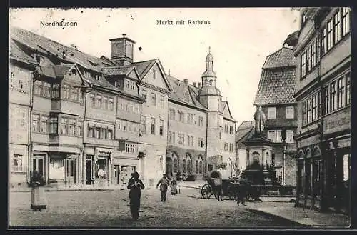 AK Nordhausen, Markt mit Rathaus