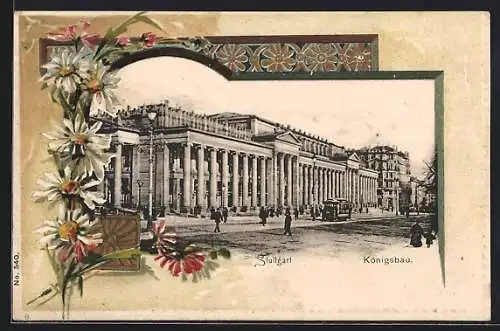 Passepartout-Lithographie Stuttgart, Partie am Königsbau