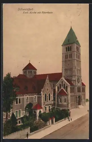 AK Schweinfurt, Kath. Kirche mit Pfarrhaus