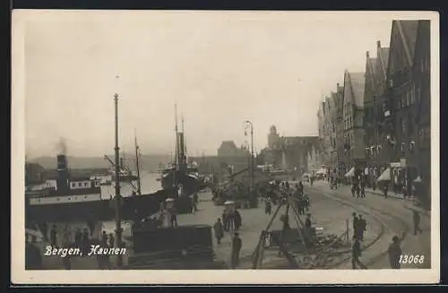 AK Bergen, Blick auf den Hafen