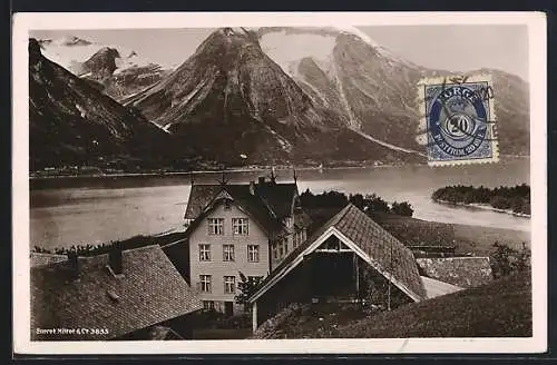 AK Helle, Nordfjord, Teilansicht der Ortschaft