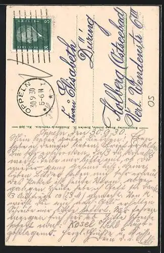 AK Oppeln, Strassenpartie am Rathaus