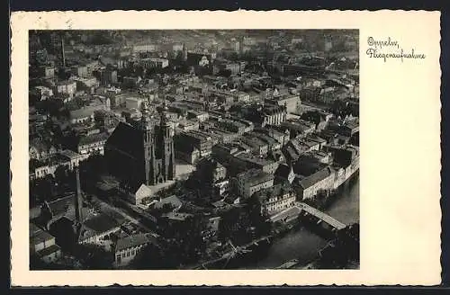 AK Oppeln, Teilansicht mit Kirche vom Flugzeug aus