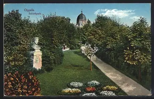 AK Oppeln, Synagoge hinter dem Schlosspark