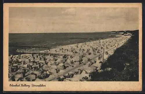 AK Kolberg, Strandleben aus der Vogelschau