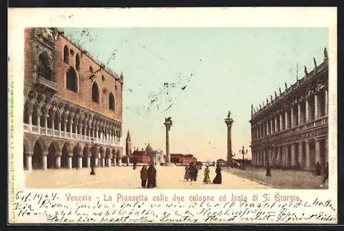AK Venezia, La Piazzetta colle due colonne ed Isola di S. Giorgio