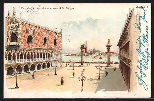 AK Venezia, Piazzetta le due colonne e isola di S. Giorgio