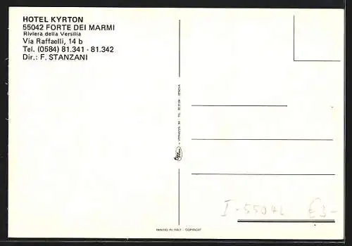 AK Forte dei Marmi, Hotel Kyrton, Via Raffaelli 14b