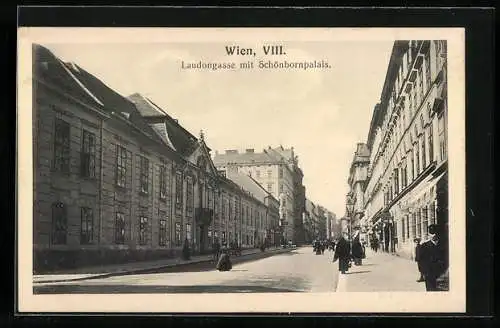 AK Wien, Laudongasse mit Schönbornpalais