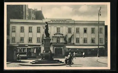 AK Wien, Hotel-Restaurant Zum Goldenen Hirschen, Bes. Franz Brandl, Alserstrasse 33