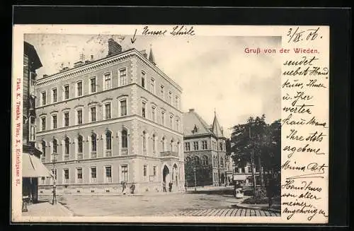 AK Wien, Wieden, Blick auf die Schule
