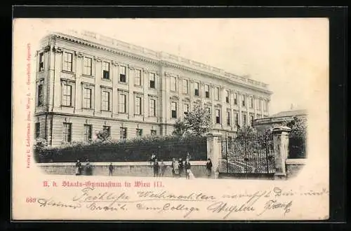 AK Wien, Blick auf das K. k. Staats-Gymnasium