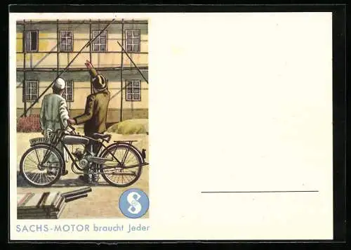 AK Sachs-Motor braucht Jeder, Motorradfahrer besichtigt Baustelle