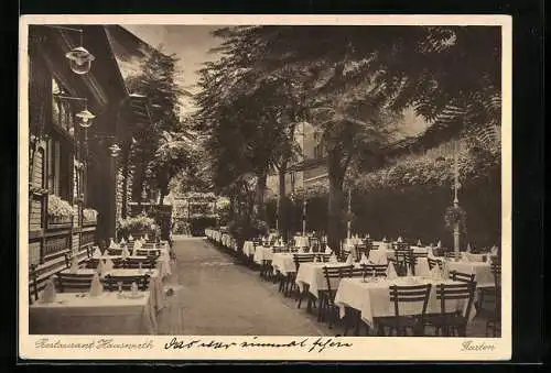 AK Wien, Restaurant Carl Hauswirth, Praterstrasse 62, Garten