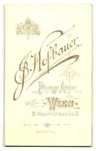 Fotografie J. Hofbauer, Wien, Hauptstr. 2, Bürgerlicher Herr mit Zwirbelbart