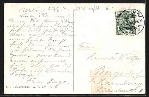 AK Berlin, Rathaus mit Strassenbahn aus der Vogelschau