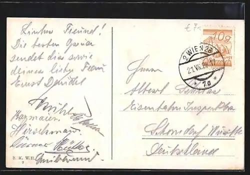 AK Wien, Neuer Markt mit Strassenbahn