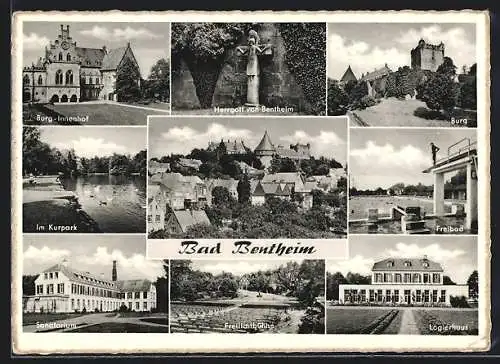 AK Bad Bentheim, Sanatorium, Burg, Freibad