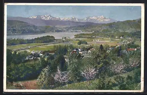 Künstler-AK Krumpendorf am Wörthersee, Panorama