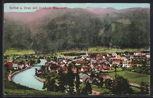 AK Spittal a. Drau, Teilansicht mit Goldeck