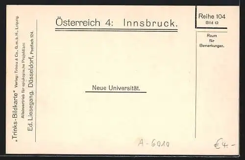 AK Innsbruck /Tirol, Neue Universität