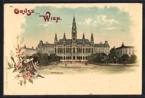 Lithographie Wien I, Parlament, Rathaus